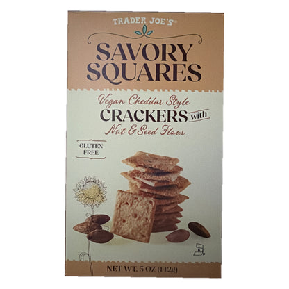 Trader Joe's Savory Squares crackers 5 oz box, front