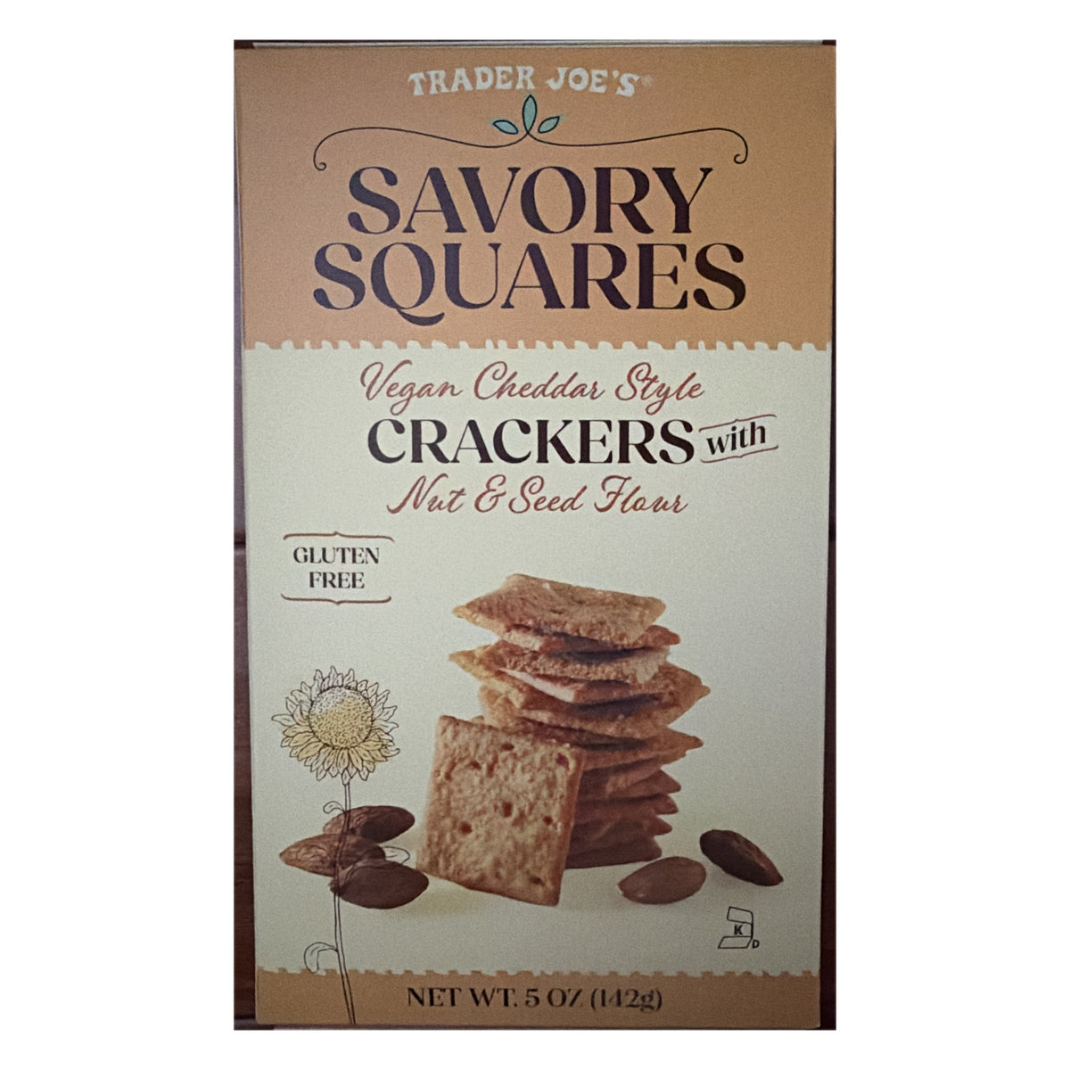 Trader Joe's Savory Squares box, front angle