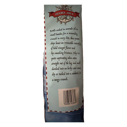 Trader Joe's Sea Salt & Vinegar Potato Chips back panel with barcode