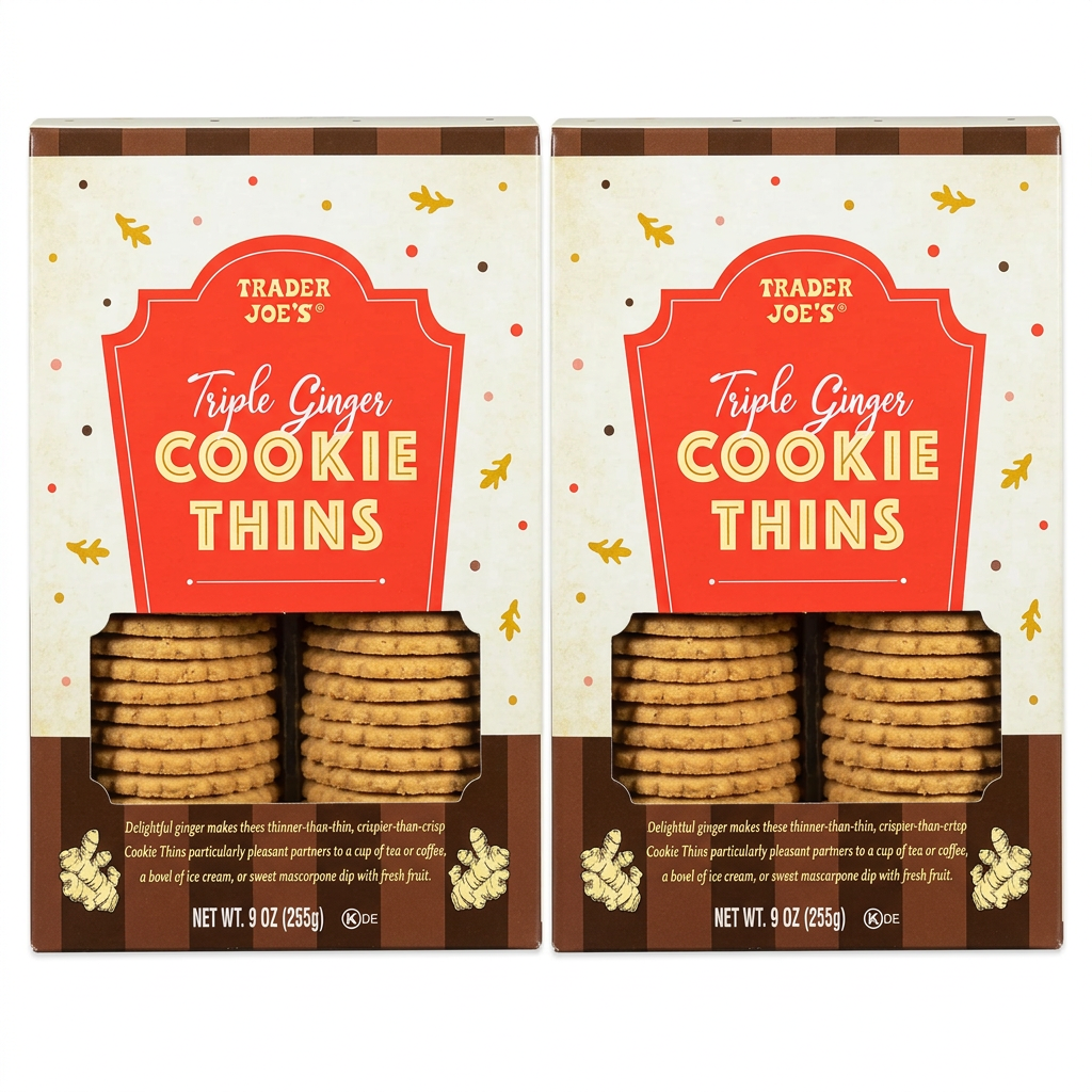 Cleaned-up Trader Joe’s Triple Ginger Cookie Thins two-pack product photo