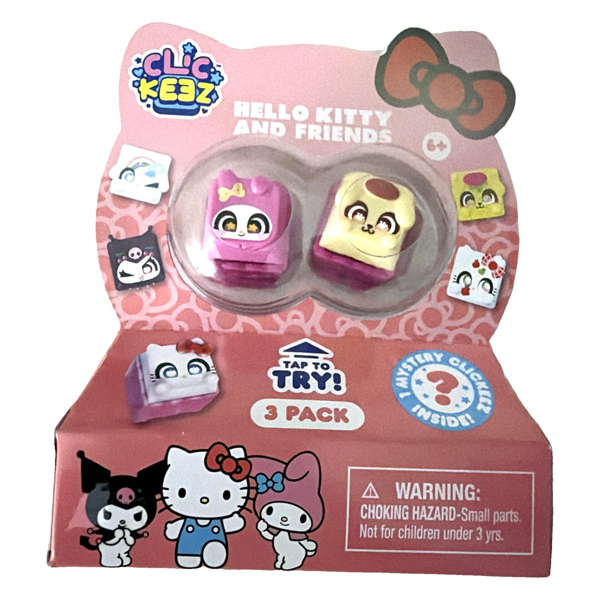 Clickeez Hello Kitty and Friends 3 Pack - My Melody & Pompompurin front