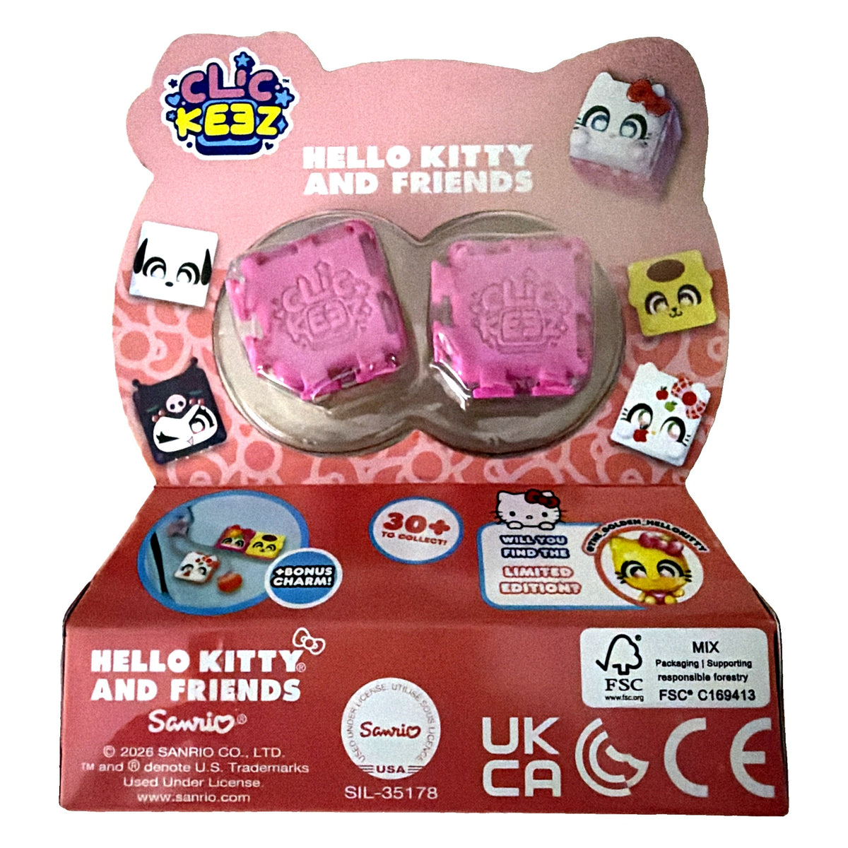 Clickeez Hello Kitty and Friends 3 Pack - My Melody & Pompompurin back