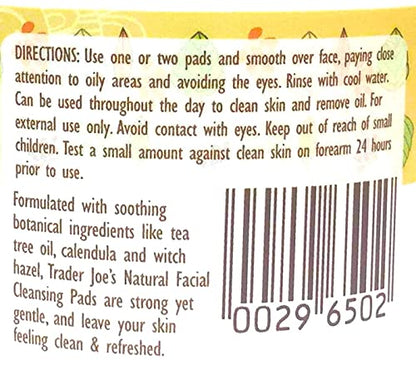 Spa Natural Facial Cleansing Pads with Tea Tree Oil (2 Pack)