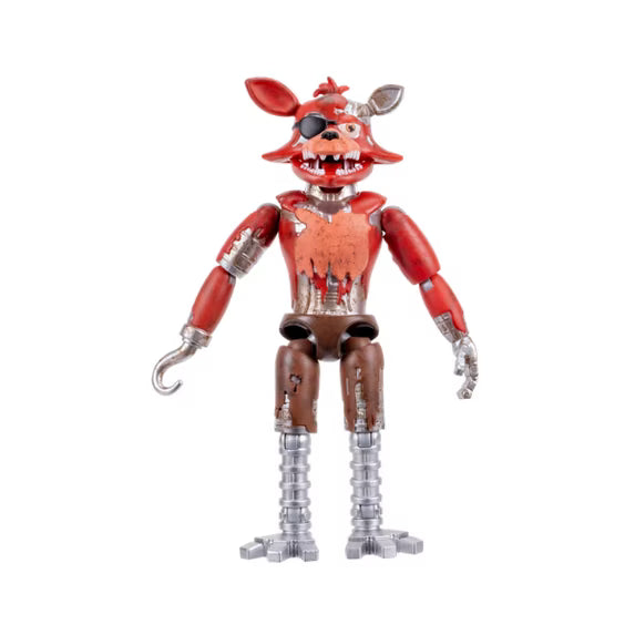 JAKKS Pacific | FNAF | Withered Foxy 5" Articulated Figure | Jumpscare & Glow-in-the-Dark Eyes
