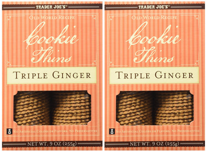 Trader Joe's | Cookie Thins Triple Ginger | Pack of 2 (18 oz)