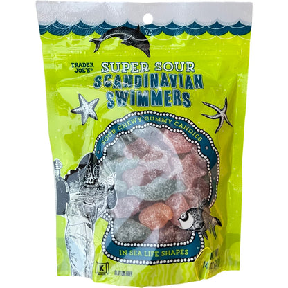 Trader Joe's | Super Sour Scandinavian Swimmers | Chewy Gummy Candies | Gluten Free | Kosher