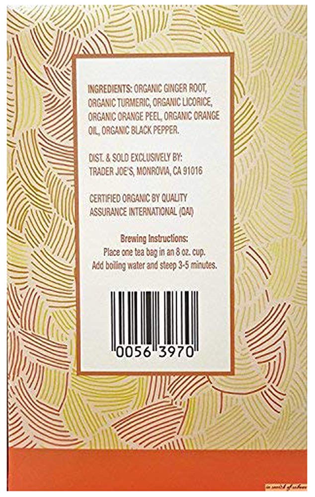 Organic Ginger Turmeric Herbal Tea 20 envelopes each