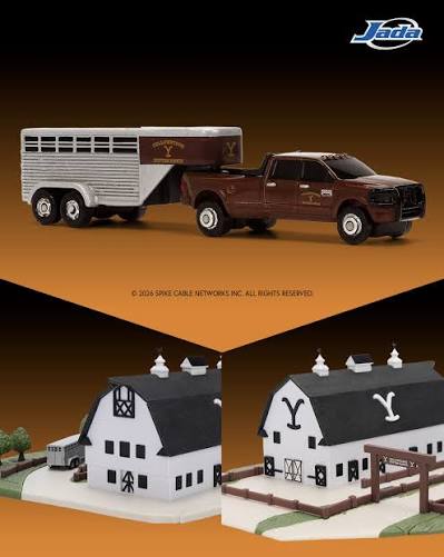 Jada Toys Nano Scene | Yellowstone Dutton Ranch Diecast Set | White, Black & Brown | 2025