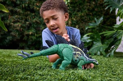 Mattel | Jurassic World Survival Gigantic Thrashers | Stegosaurus | 2 Attacks & Evolve