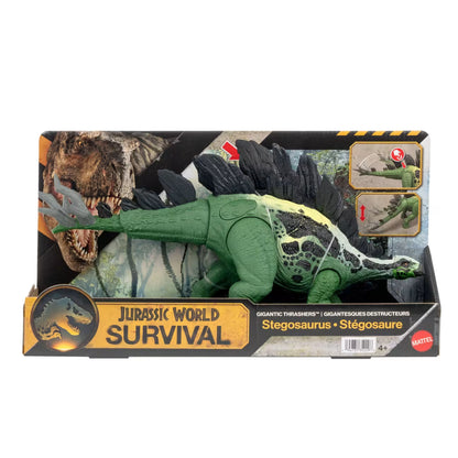 Mattel | Jurassic World Survival Gigantic Thrashers | Stegosaurus | 2 Attacks & Evolve