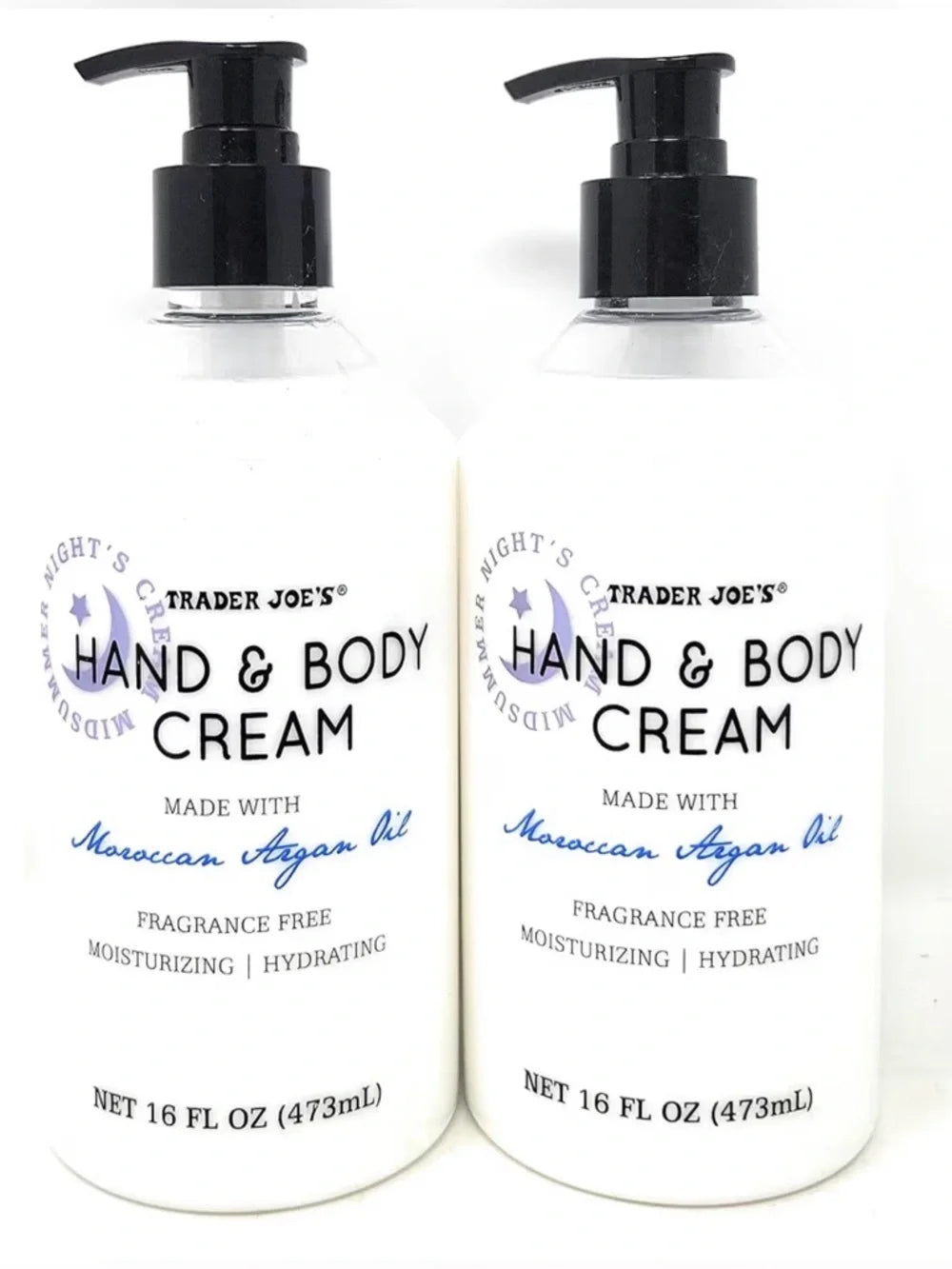 Trader Joe's | Hand & Body Cream | Moroccan Argan Oil | 2-Pack