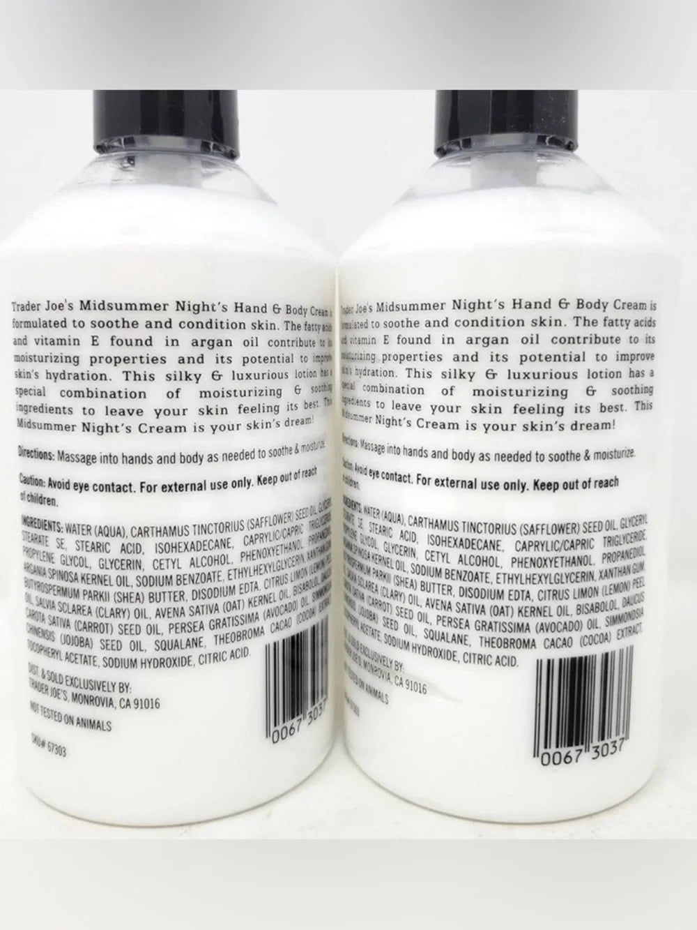Trader Joe's | Hand & Body Cream | Moroccan Argan Oil | 2-Pack