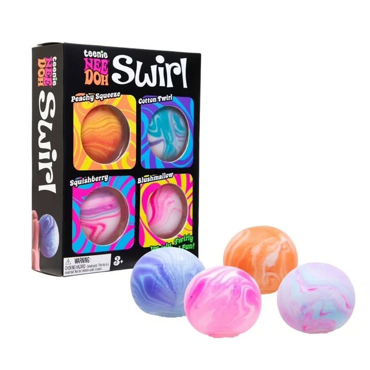 Schylling | NeeDoh Teenie Swirl | 4-Pack | Sensory Squish