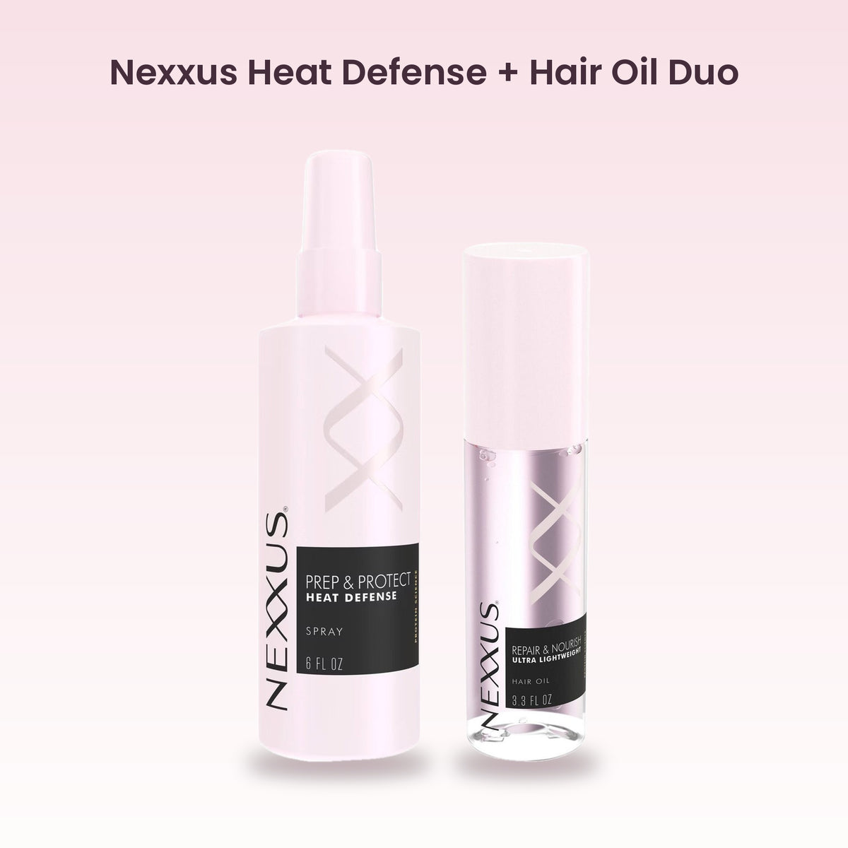 Nexxus Prep & Protect Heat Defense Spray and Repair & Nourish Hair Oil duo
