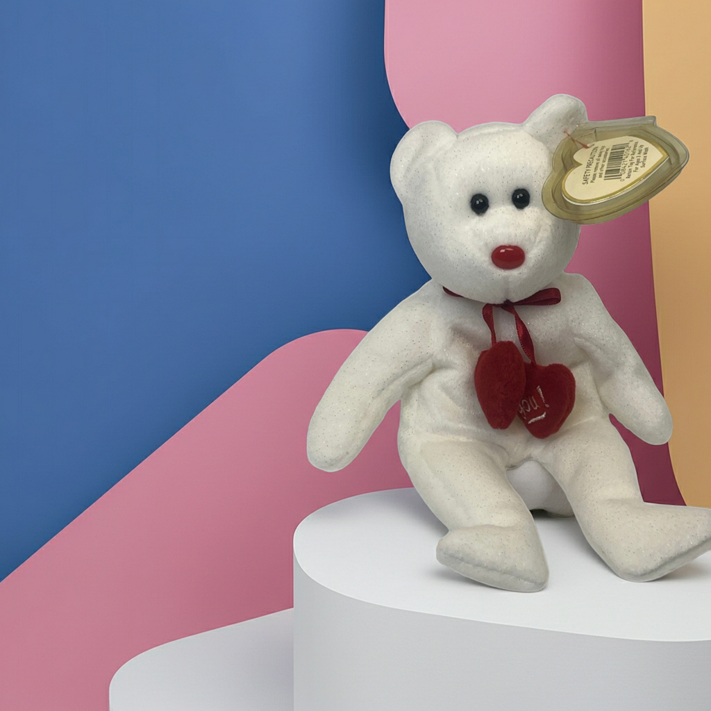 Ty Beanie Baby Truly the Bear (9") MWMT | Stuffed Animal Plush Toy