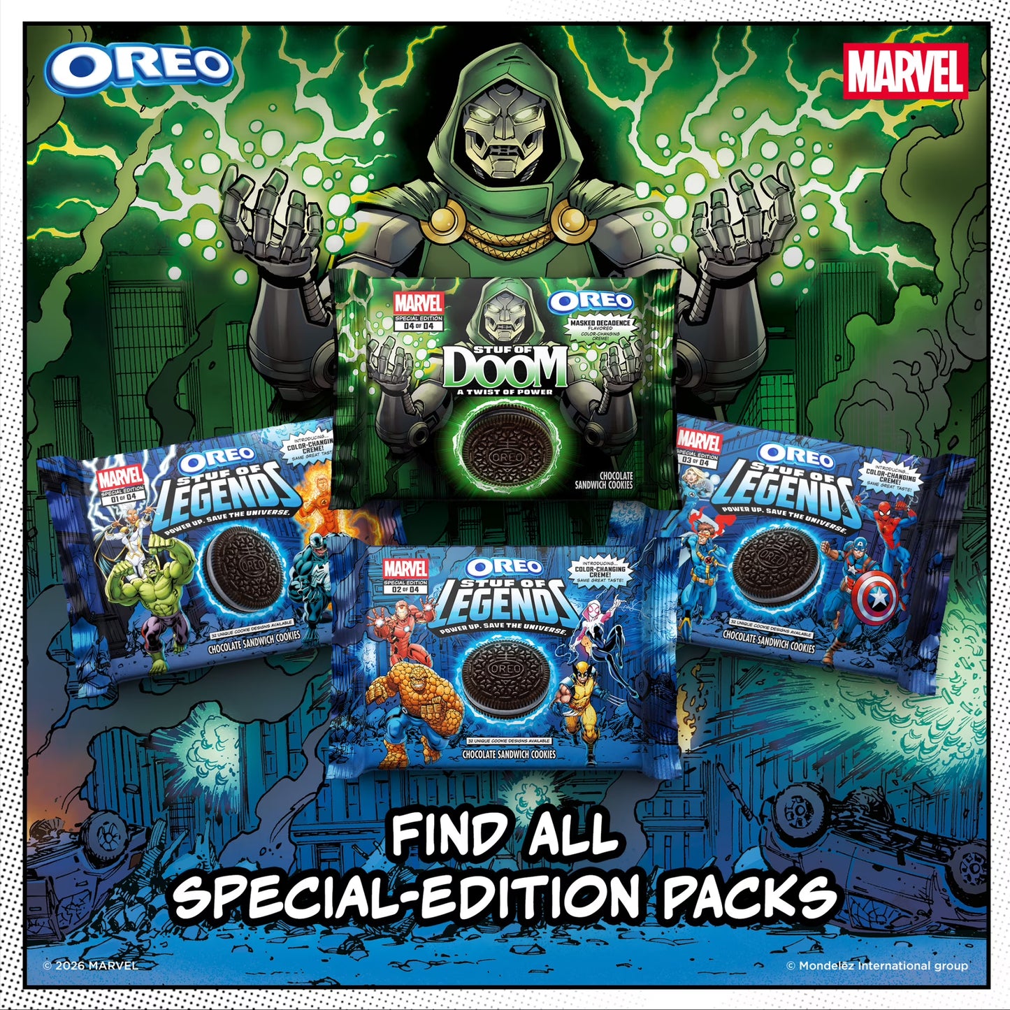 Marvel | Oreo Stuf of Doom | Special Edition Chocolate Sandwich Cookies