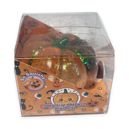Zorbitz Squish N Sparkle Pumpkin Halloween squishy toy in box