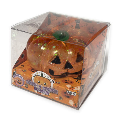 Zorbitz Squish N Sparkle Pumpkin Halloween squishy toy in box