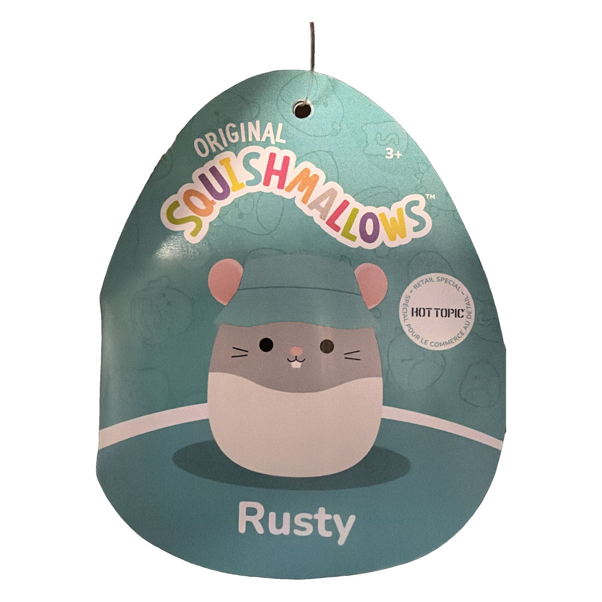 Squishmallows | Rusty the Gray Mouse with Teal Bucket Hat | 8" | Hot Topic Exclusive