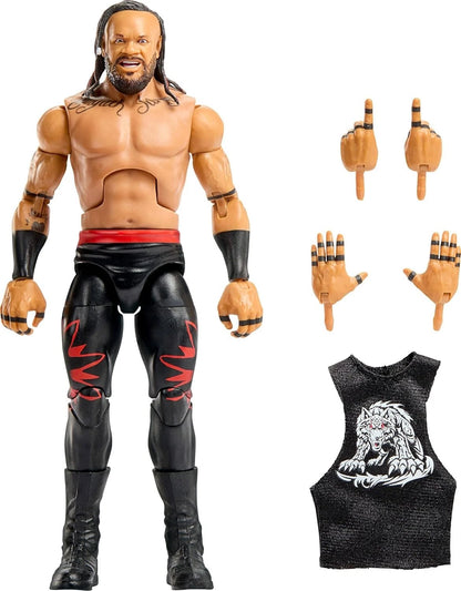 Wrestling action figure with accessories on a white background