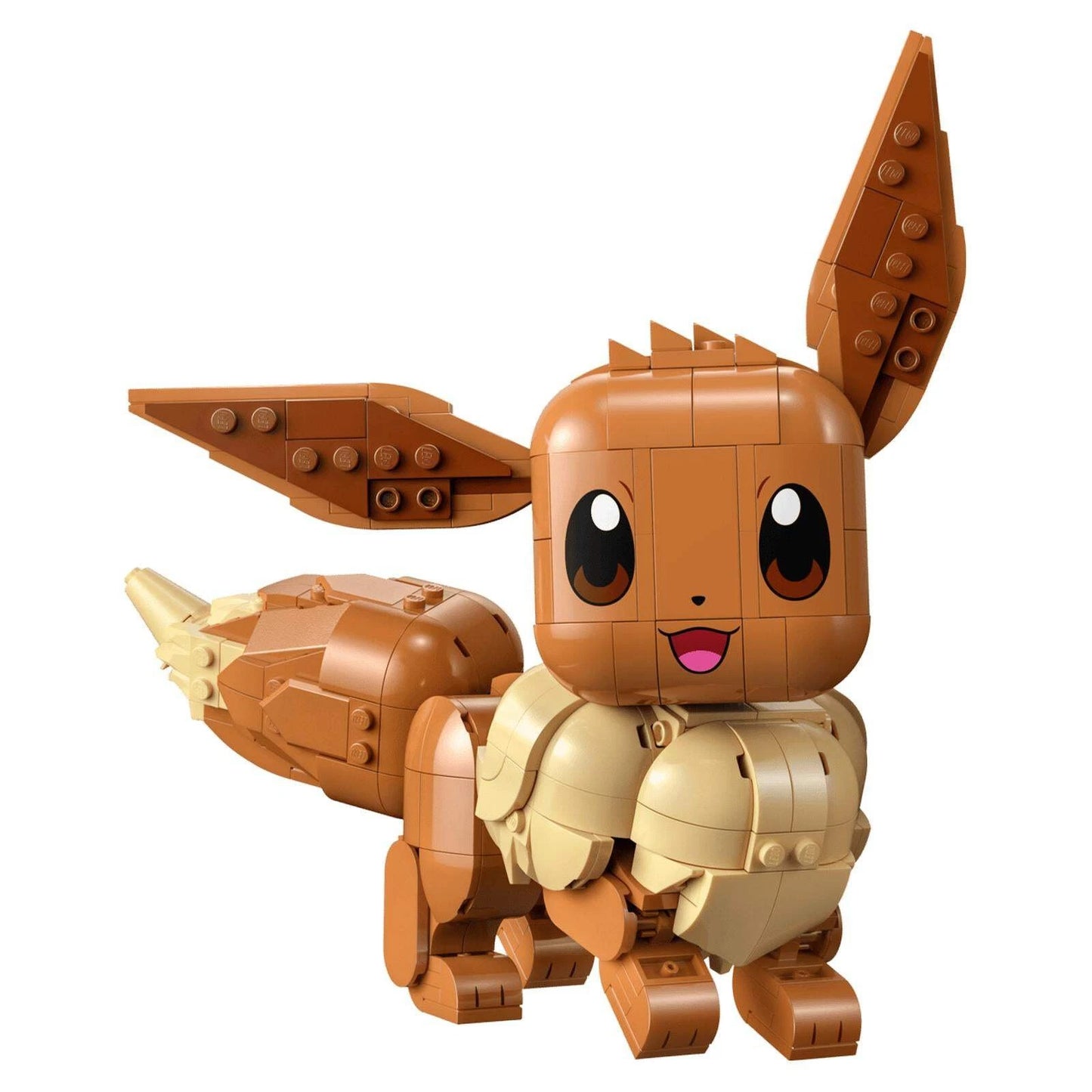 Toy figure of a brown and beige creature with large ears on a white background