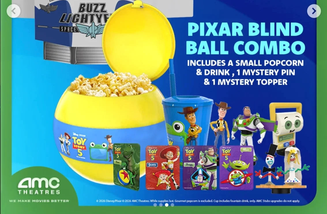 Toy Story 5 Blind Ball | Popcorn Bucket with Mystery Figures & Cards | Disney Pixar