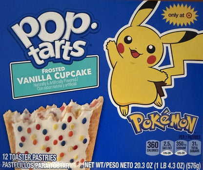 Pokémon Pop-Tarts | Frosted Vanilla Cupcake | 1 Box | 12 Pastries
