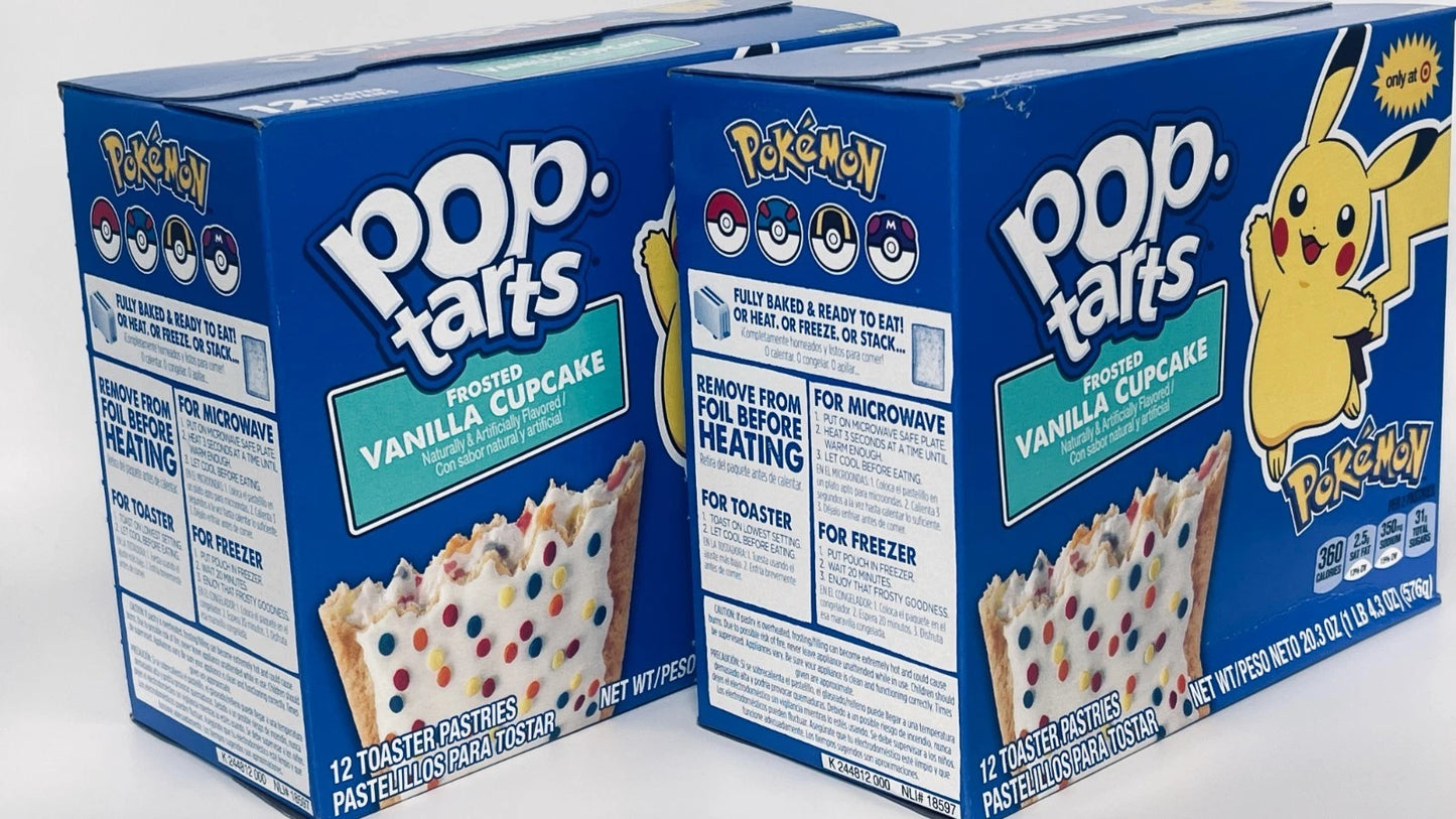 Pokémon Pop-Tarts | Frosted Vanilla Cupcake | 1 Box | 12 Pastries