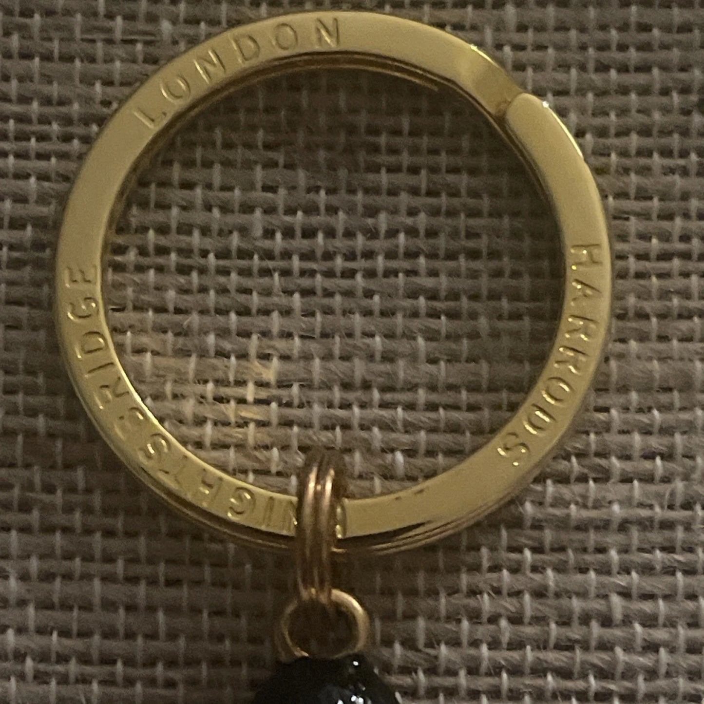 Harrods Knightsbridge London Guard Vintage Keychain Key Chain Ring Loop Holder