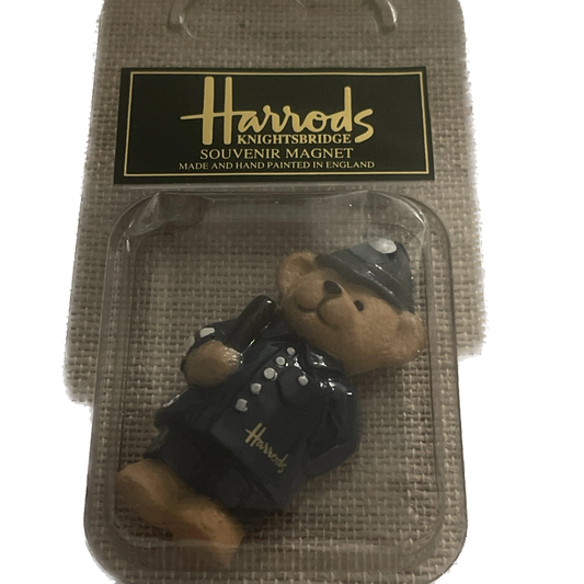 Harrods Knightsbridge Souvenir Magnet Police Teddy Bear British Cop