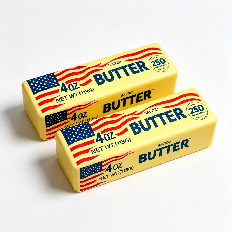 Butter Stick Squishy Fidget Toy | Soft Stress Relief | ADHD | Independence Day 250 | 2 Pac