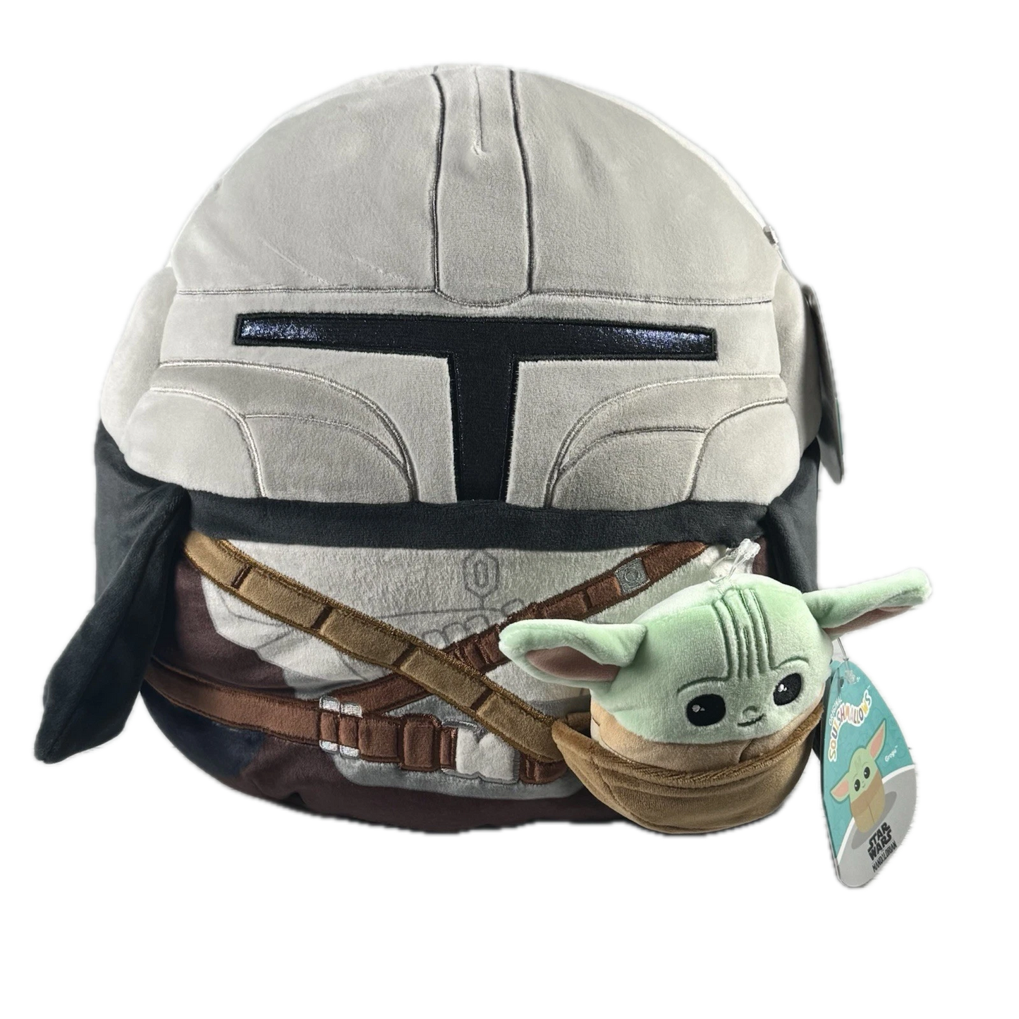 Star Wars The Mandalorian 12" & Grogu 3.5" Squishmallow Plush Set