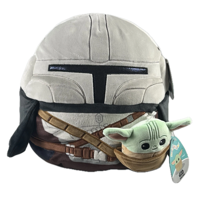 Star Wars The Mandalorian 12" & Grogu 3.5" Squishmallow Plush Set