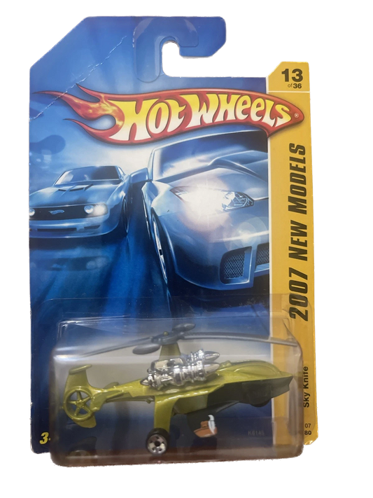 2007 New Models Hot Wheels SKY KNIFE #13 Lime Variation B6
