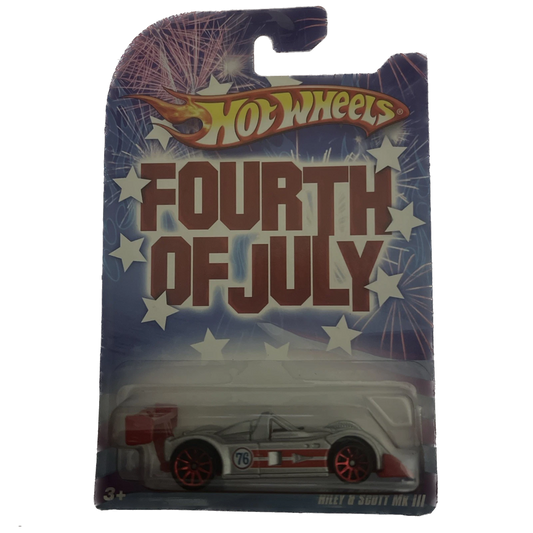2008 Hot Wheels Walmart Fourth of July RILEY & SCOTT MK III Silver w/Red