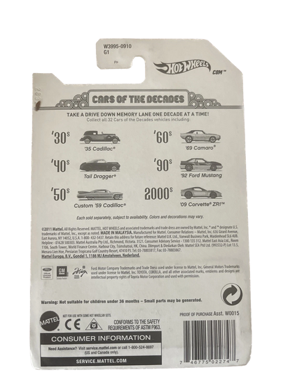 2011 Hot Wheels - Cars of the Decades 50s Green Custom 59 Cadillac