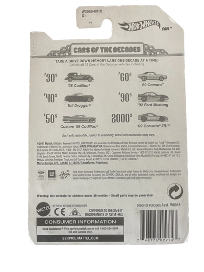 Hot Wheels Cars Of The Decades The 40's Tail Dragger 5/32 2011 NIP
