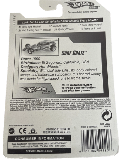 2008 Hot Wheels Team: Surf's Up #4/4, Surf Crate, Lt Blue, Collector #120/196