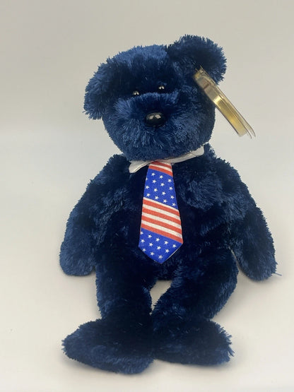 Ty Beanie Baby Pops the Bear (UK TIE Version) 8.5" MWMT | Stuffed Animal Plush