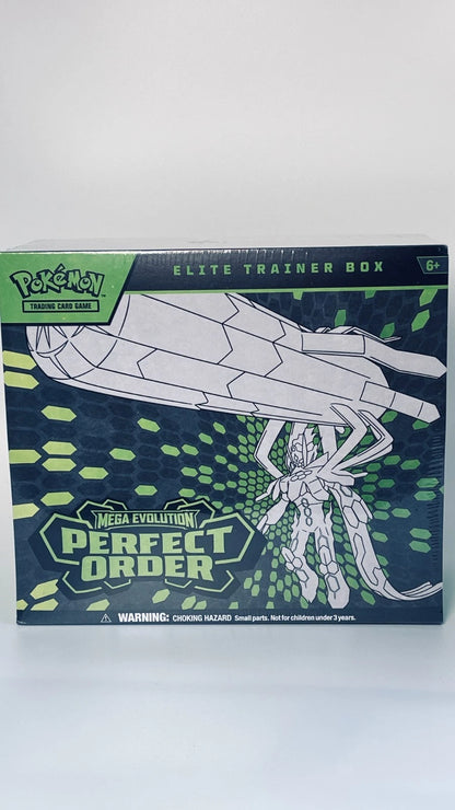 Pokémon trading card game elite trainer box with green and blue design on a white background