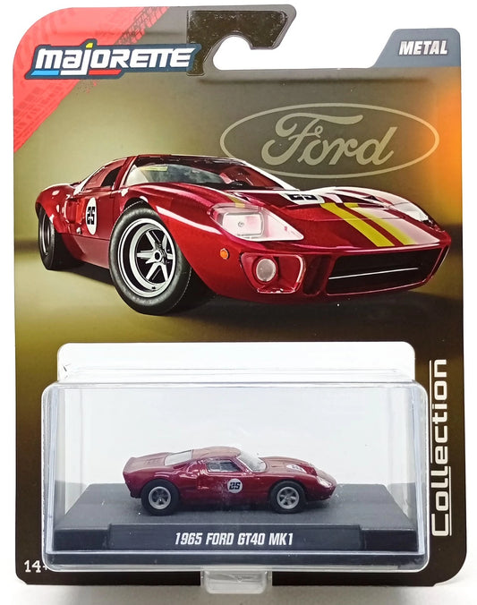 Majorette | 1965 Ford GT40 MK1 Racing #25 | Red | 1:64 Scale Die-Cast with Showcase