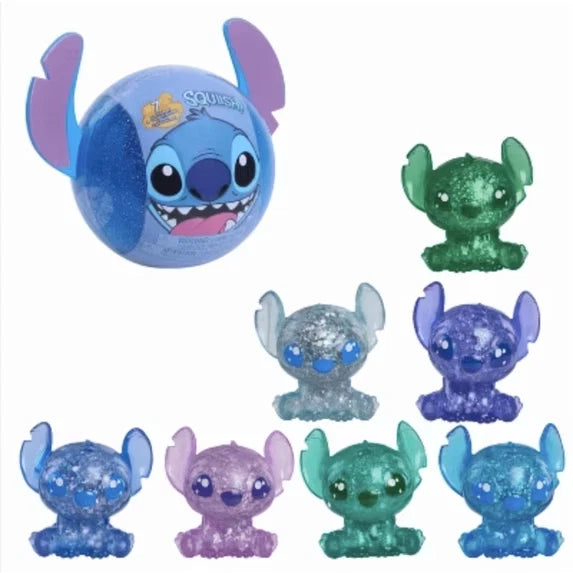 Disney Stitch | Squish-a-Stitch Collectible Figures 2" Mystery Glitter | 2 Pack