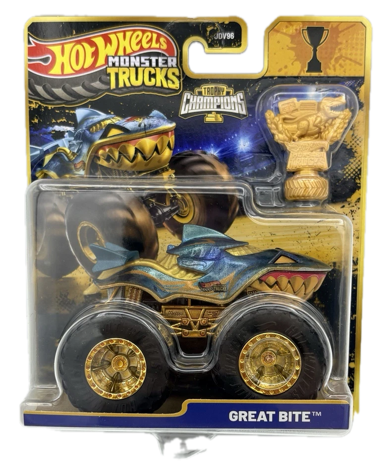 Mattel | Hot Wheels Monster Trucks Trophy Champions Great Bite | 1:64 Scale Die-Cast