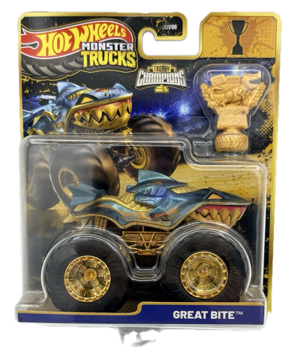 Mattel | Hot Wheels Monster Trucks Trophy Champions Great Bite | 1:64 Scale Die-Cast