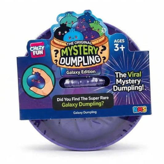 Mystery Dumpling toy packaging with colorful dumplings on a white background
