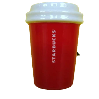 2015 Starbucks Christmas Ornament- Red Coffee Cup Holidays Ceramic