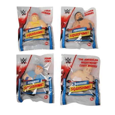 WWE SquishMe Squishy Figures 4-Pack Set | Cody Rhodes, John Cena, Roman Reigns & Hulk Hogan