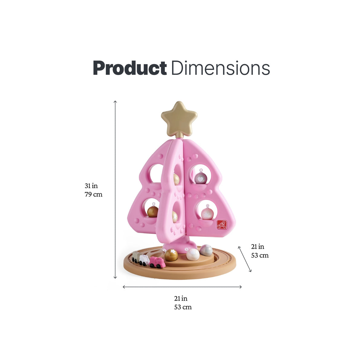 Step2 pink My First Christmas Tree dimensions 31 x 21 x 21 inches