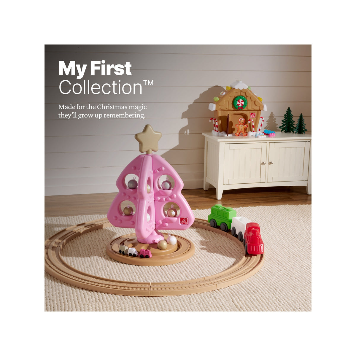 Step2 My First Collection pink Christmas tree with train