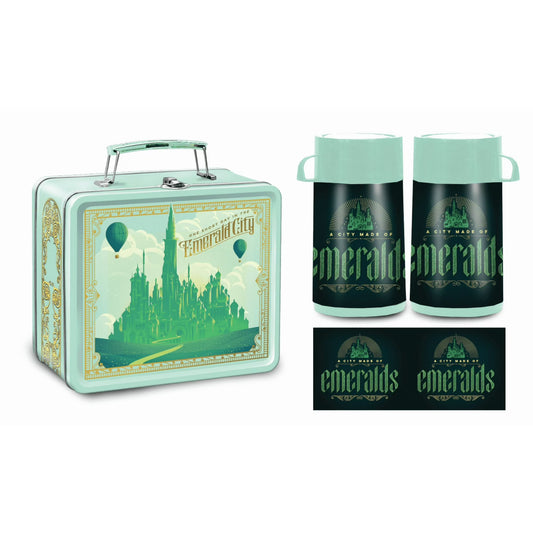 Metal Lunch Box with Beverage Container 10.8 FL OZ |Wicked  Emerald City